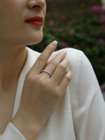 ⁦Wish - A Wedding Ring Set With Top-quality Moissanite S925 In Silver⁩ - الصورة ⁦6⁩