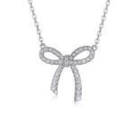 Set With Top-quality Moissanite, This Luxurious And Fashionable Light Luxury Trend Jewelry Necklace Pendant Is Made Of S925 Silver Electroplated With Platinum