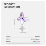 ⁦Shining Purple Butterfly Necklace 925 Sterling Silver Personalized Ins Sweater Chain⁩ - الصورة ⁦3⁩