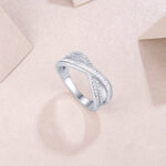 Intersection - A Wedding Ring Set With Top-quality Moissanite S925 Silver - Image 4