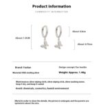 ⁦925 Sterling Silver Butterfly Earrings⁩ - الصورة ⁦3⁩