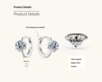 ⁦Fashion Simple Moissanite Ear Ring S925 Silver Earrings⁩ - الصورة ⁦2⁩