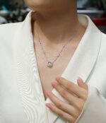 ⁦Top-quality Moissanite, Fashionable And Light Luxury Jewelry, Silver Pendant Necklace S925⁩ - الصورة ⁦3⁩