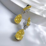 ⁦Fashion Pear-shaped Yellow Diamond Earrings⁩ - الصورة ⁦10⁩