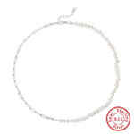 ⁦Creative Sterling Silver Natural Freshwater Pearl Necklace Bracelet⁩ - الصورة ⁦4⁩
