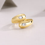 ⁦Cloud - A Luxurious And Fashionable Light Luxury Jewelry Silver Ring Set With Top-quality Moissanite, S925 Silver Plated With Platinum⁩ - الصورة ⁦3⁩