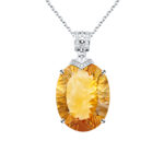 ⁦Elegant Natural Topaz Pendant Luxury 925 Silver Necklace⁩ - الصورة ⁦5⁩
