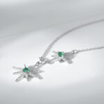 ⁦Fashion Trend Star Necklace Feminine Charcoal Chain S925 Silver⁩ - الصورة ⁦4⁩