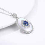 ⁦Sapphire Diamond Pendant 925 Sterling Silver Party Wedding Pendants Chain Necklace For Women Charm Jewelry⁩ - الصورة ⁦2⁩