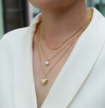 ⁦2-carat Luxury Fashion Minimalist Trend Jewelry Silver Pendant Necklace With Top-quality Moissanite, S925 Silver Electroplated With Gold⁩ - الصورة ⁦2⁩