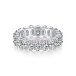 Luo Shen - A Wedding Ring Set With Top-quality Egg-shaped Moissanite S925 Silver And Platinum-plated Diamond.