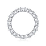 ⁦Luo Shen - A Wedding Ring Set With Top-quality Egg-shaped Moissanite S925 Silver And Platinum-plated Diamond.⁩ - الصورة ⁦2⁩