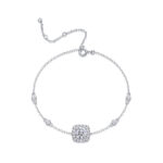 Long-lasting Love - Luxurious And Fashionable Light Luxury Jewelry Silver Bracelet And Bracelet Set With Top-quality Moissanite