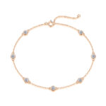 ⁦Dynamic Bubble - A Fashionable And Light Luxury Jewelry Silver Bracelet And Bracelet Set With Top-quality Moissanite, S925 Silver⁩ - الصورة ⁦5⁩