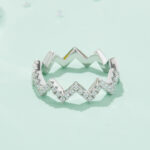 ⁦Thunder - A Wedding Ring Set With Top-quality Moissanite S925 Silver And Platinum-plated⁩ - الصورة ⁦3⁩