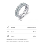 ⁦925 Sterling Silver Water Drop Clear Zircon Sparkling Prong Setting Ring⁩ - الصورة ⁦9⁩