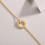 ⁦Set With Top-quality Moissanite, This Luxurious And Fashionable Light Luxury Trend Jewelry Silver Bracelet Is S925 Silver-plated With Gold⁩ - الصورة ⁦2⁩