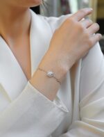 ⁦Long-lasting Love - Luxurious And Fashionable Light Luxury Jewelry Silver Bracelet And Bracelet Set With Top-quality Moissanite⁩ - الصورة ⁦3⁩
