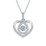 Set With Top-quality Moissanite, This Luxurious And Fashionable Light Luxury Trend Jewelry Necklace Pendant Is Made Of S925 Silver Electroplated With Platinum