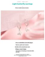 ⁦925 Sterling Silver Butterfly Earrings⁩ - الصورة ⁦2⁩