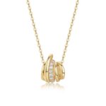 A Fashionable And Trendy Necklace Pendant Set With Top-quality Moissanite S925 In Silver And Gold-plated.