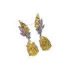 ⁦Fashion Pear-shaped Yellow Diamond Earrings⁩ - الصورة ⁦6⁩