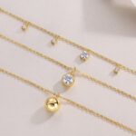 ⁦Luxury Fashion Minimalist Trend Jewelry Silver Pendant Necklace With Top-quality Moissanite, S925 Silver Electroplated With Gold⁩ - الصورة ⁦2⁩