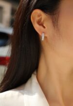 ⁦Weaving Light - Earrings Set With Top-quality Moissanite S925 Silver⁩ - الصورة ⁦3⁩