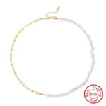 ⁦Creative Sterling Silver Natural Freshwater Pearl Necklace Bracelet⁩ - الصورة ⁦5⁩
