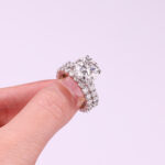 A Wedding Ring Set With Top-quality 5-carat Moissanite S925 Silver - Image 6