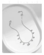 ⁦925 Sterling Silver Delicate Mirror Hearts Charm Beads Bracelet Romantic Trendy Link Chain⁩ - الصورة ⁦13⁩