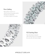 ⁦925 Sterling Silver Water Drop Clear Zircon Sparkling Prong Setting Ring⁩ - الصورة ⁦7⁩