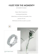 ⁦925 Sterling Silver Water Drop Clear Zircon Sparkling Prong Setting Ring⁩ - الصورة ⁦5⁩