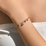⁦925 Sterling Silver Delicate Mirror Hearts Charm Beads Bracelet Romantic Trendy Link Chain⁩ - الصورة ⁦2⁩