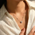 Moissanite Necklace   925 Sterling Sliver Square Classic Pendant Necklace