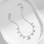 ⁦925 Sterling Silver Delicate Mirror Hearts Charm Beads Bracelet Romantic Trendy Link Chain⁩ - الصورة ⁦5⁩