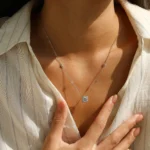 Moissanite Necklace   925 Sterling Sliver Square Classic Pendant Necklace - Image 2