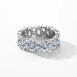 ⁦925 Sterling Silver Water Drop Clear Zircon Sparkling Prong Setting Ring⁩ - الصورة ⁦3⁩