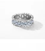 ⁦925 Sterling Silver Water Drop Clear Zircon Sparkling Prong Setting Ring⁩ - الصورة ⁦8⁩