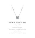 Moissanite Necklace   925 Sterling Sliver Square Classic Pendant Necklace - Image 10