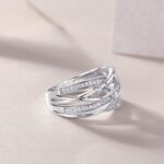 ⁦Diamond Shining -  Top-quality Moissanite S925, Silver And Platinum-plated Diamond Ring.⁩ - الصورة ⁦6⁩