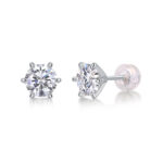 Diamond Protection - Set With 1-carat Top-quality Moissanite S925, Silver And Platinum-plated Stud Earrings