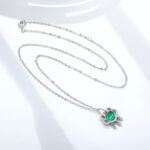 ⁦Natural Emerald Necklace Women's 925 Silver Full Set Delicate Light Luxury Pendant Auspicious Cloud Safety Lock Pendant Jewelry⁩ - الصورة ⁦2⁩