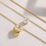 ⁦2-carat Luxury Fashion Minimalist Trend Jewelry Silver Pendant Necklace With Top-quality Moissanite, S925 Silver Electroplated With Gold⁩ - الصورة ⁦3⁩