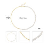 ⁦Creative Sterling Silver Natural Freshwater Pearl Necklace Bracelet⁩ - الصورة ⁦7⁩