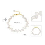 ⁦Creative Sterling Silver Natural Freshwater Pearl Necklace Bracelet⁩ - الصورة ⁦3⁩