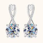 ⁦Fashion Diamond High-grade S925 Sterling Silver Earrings⁩ - الصورة ⁦3⁩