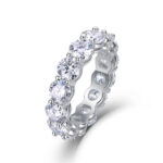 Star-studded - Set With Top-quality Moissanite S925 Silver  Diamond Wedding Ring.