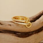 ⁦Fashion S925 Sterling Silver Four-ring Buckle Row Diamond Ring⁩ - الصورة ⁦4⁩