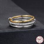 ⁦S925 Sterling Silver Three-circle Stacking Moissanite Ring⁩ - الصورة ⁦2⁩